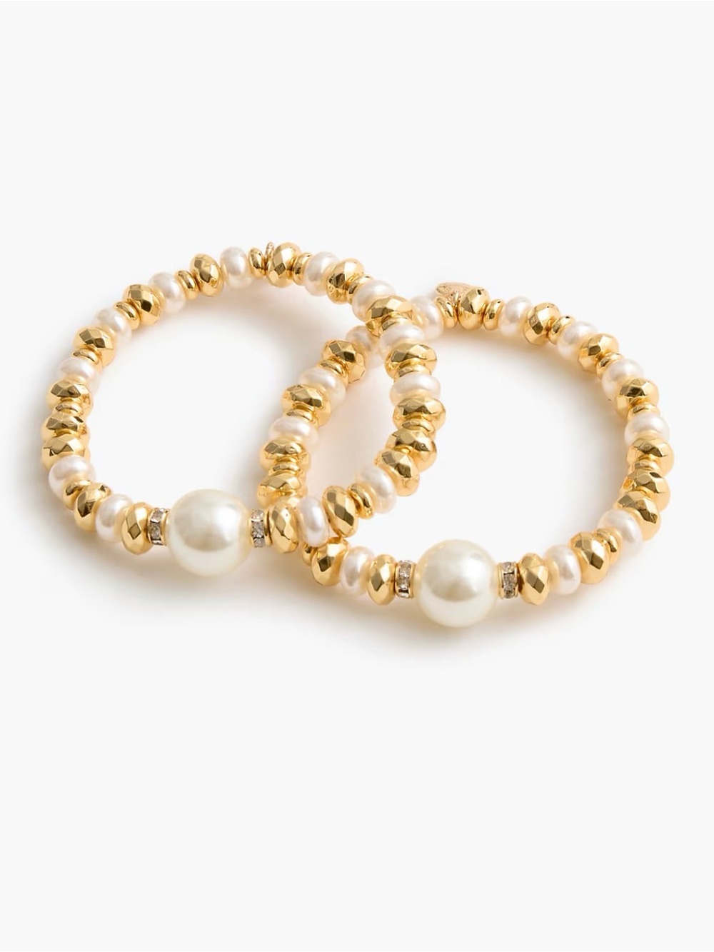 JCREW beaded pearl bracelet set-of-two
